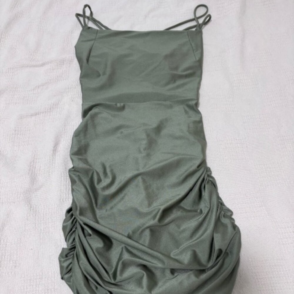 Windsor Sage Green, Strappy Back mini dress